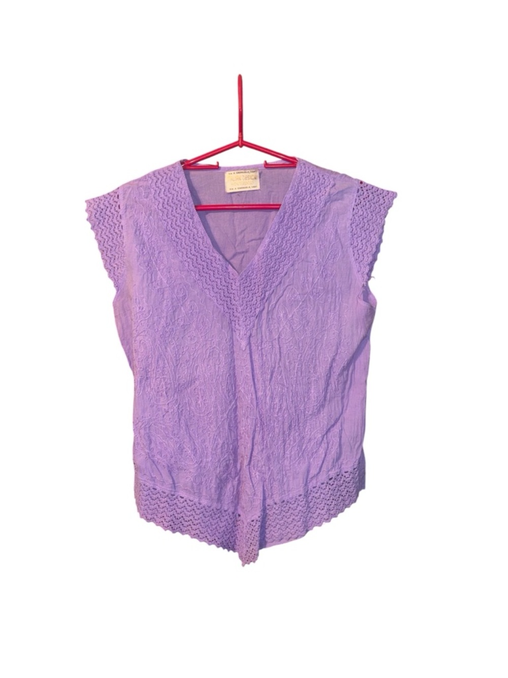 Monterossi Lilac Lace Boho Blouse – Made in Italy XL